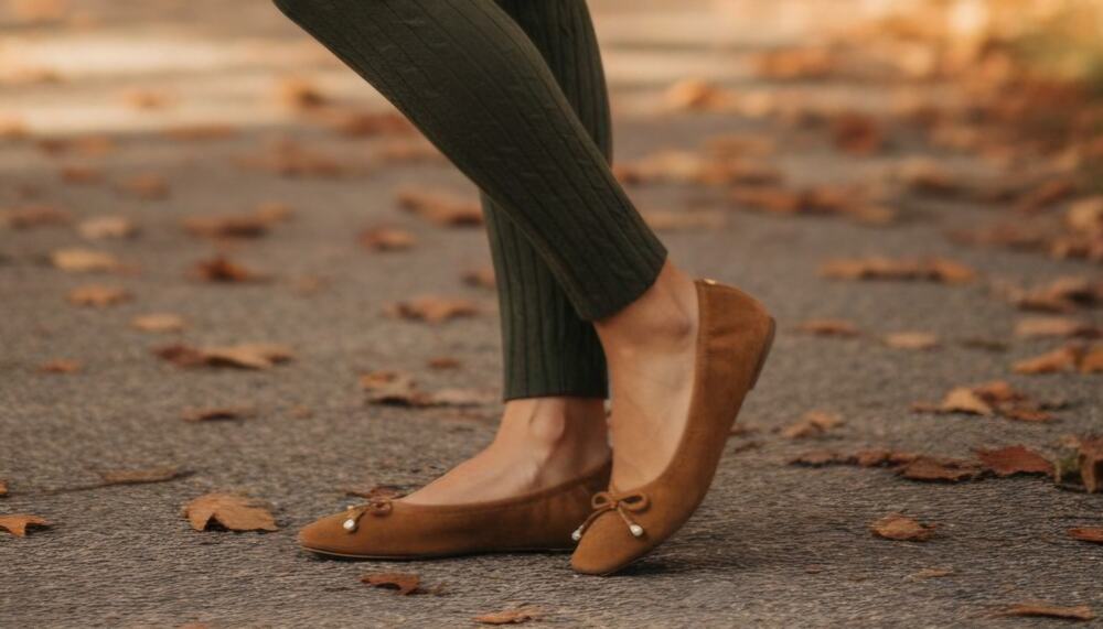 Vince Camuto Suede Pearl-Trim Bow Ballet Flats cognac brown sz 8.5 SH492